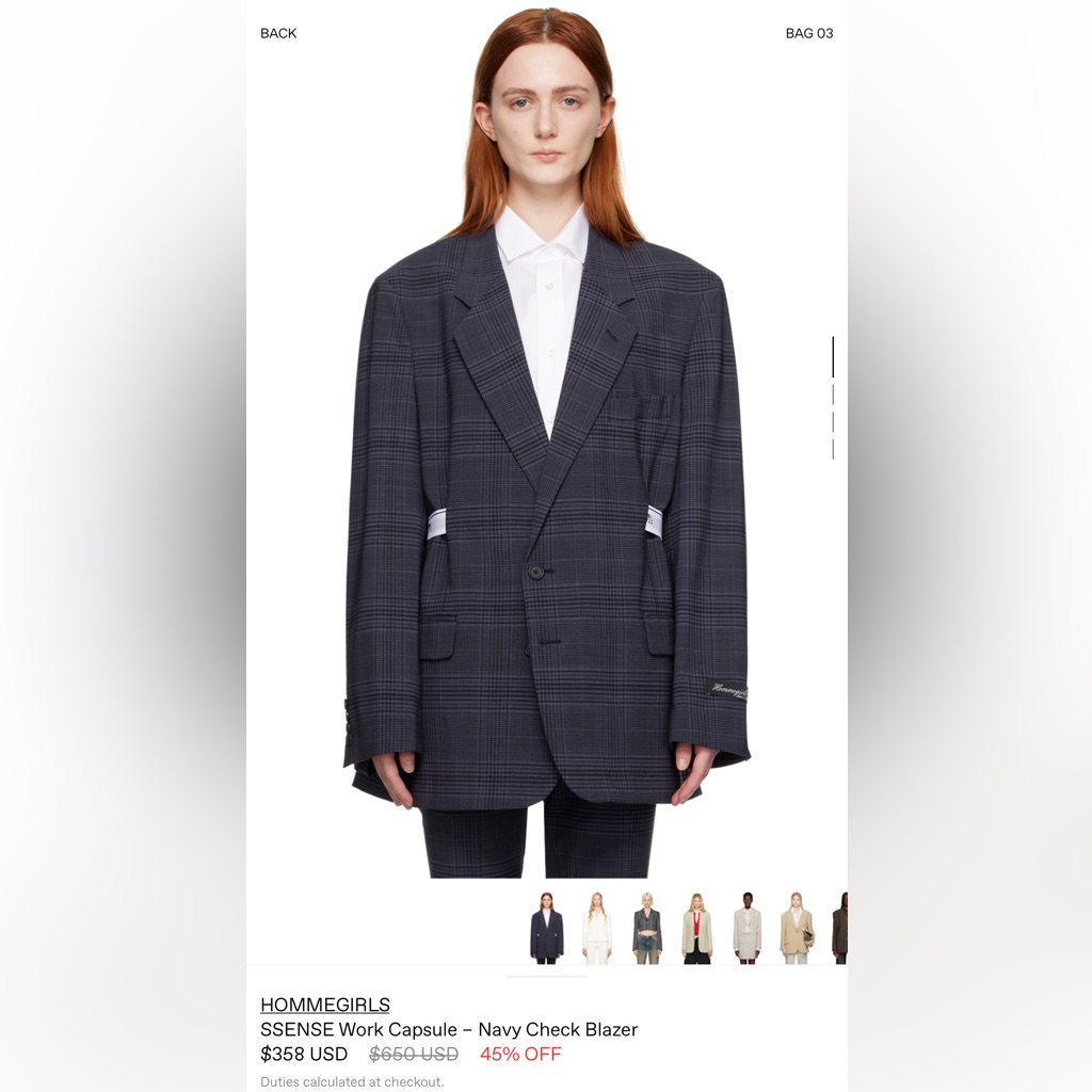 Navy Plaid Women's Blazer